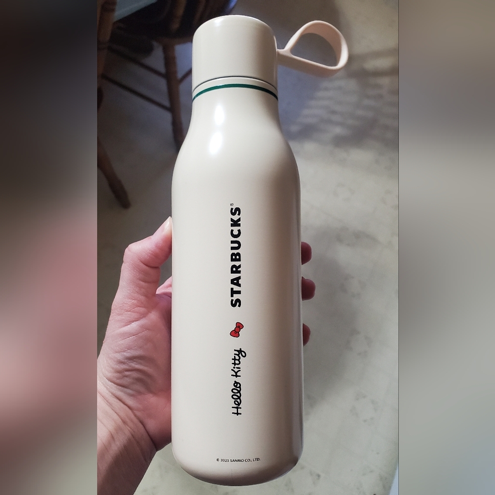 Hello Kitty X Starbucks Collab Cream Water Bottle, 20 Ounce, NWOT - Picture 3 of 8
